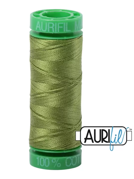 Fil Coton Mako 40 Aurifil 2888 Fern Green - Petite bobine de 150 mètres