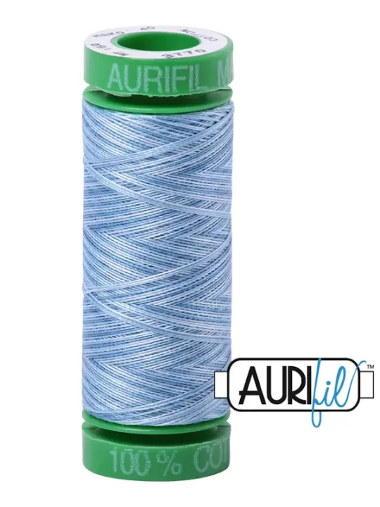 Fil Coton Mako 40 Aurifil 3770 Stone Washed Denim - Petite bobine de 150 mètres